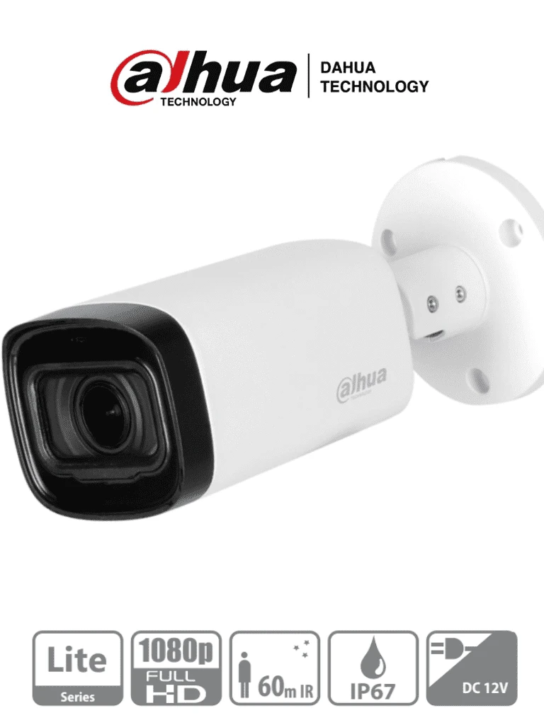 Cámara DAHUA BULLET 2MP VF MOTORIZADA IR60M IP67 2.7-12MM HAC-HFW1200RN-Z-IRE6-1201172406